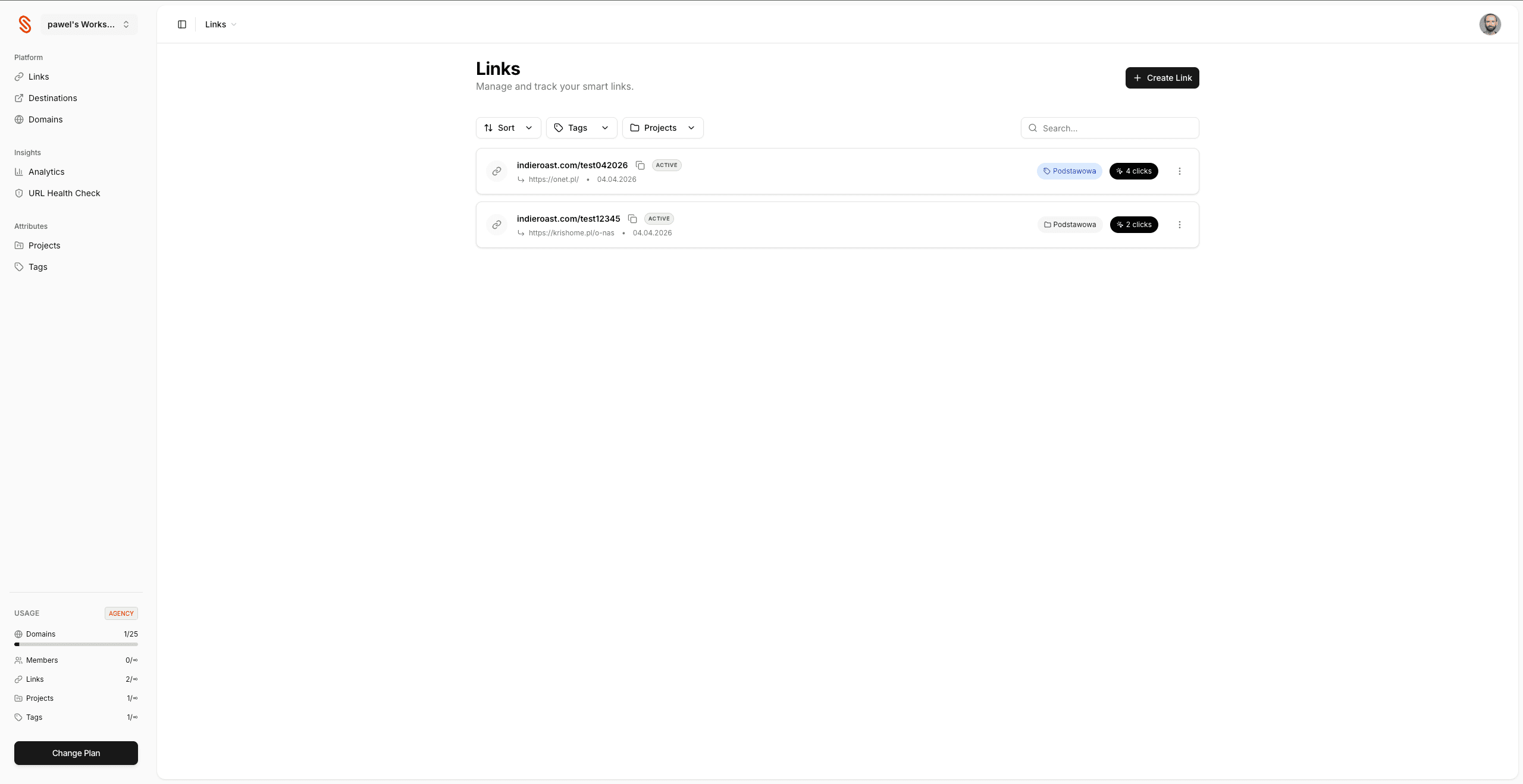 AppLinkr dashboard preview